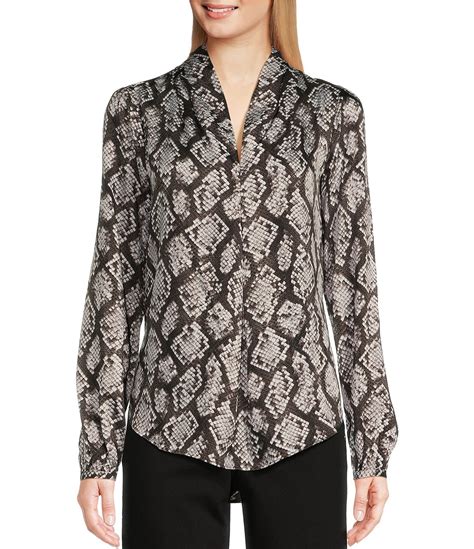 michael kors long sleeve crew|Michael Kors snake print tops.